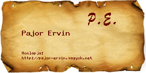 Pajor Ervin névjegykártya