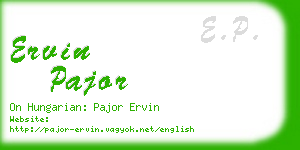 ervin pajor business card